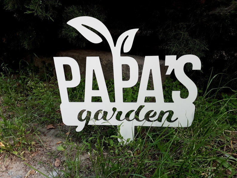 Papa's Garden Metal Sing Metal Dad's Garden Signs | Etsy