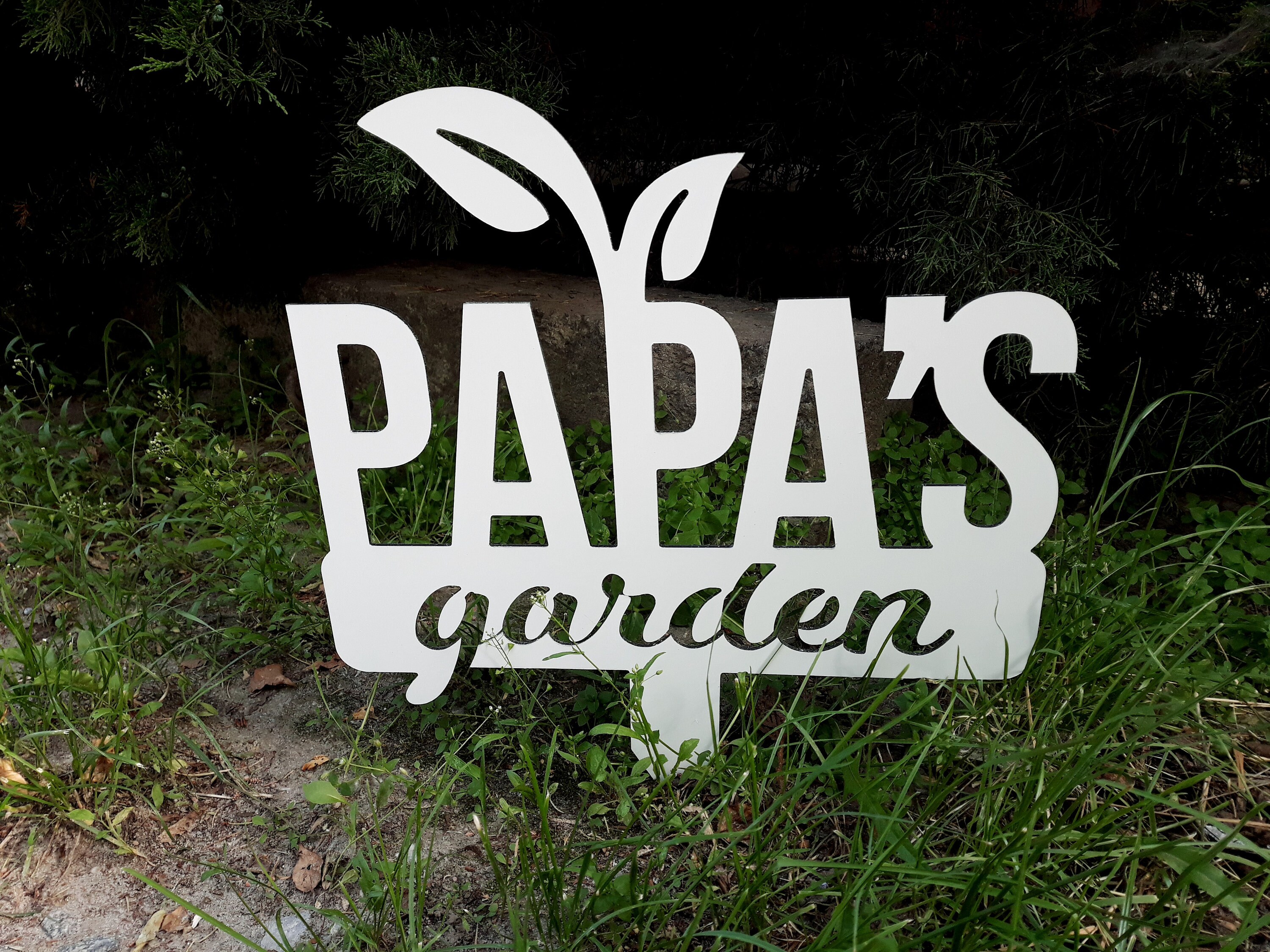 Papa's Garden Metal Sing Metal Dad's Garden Signs | Etsy
