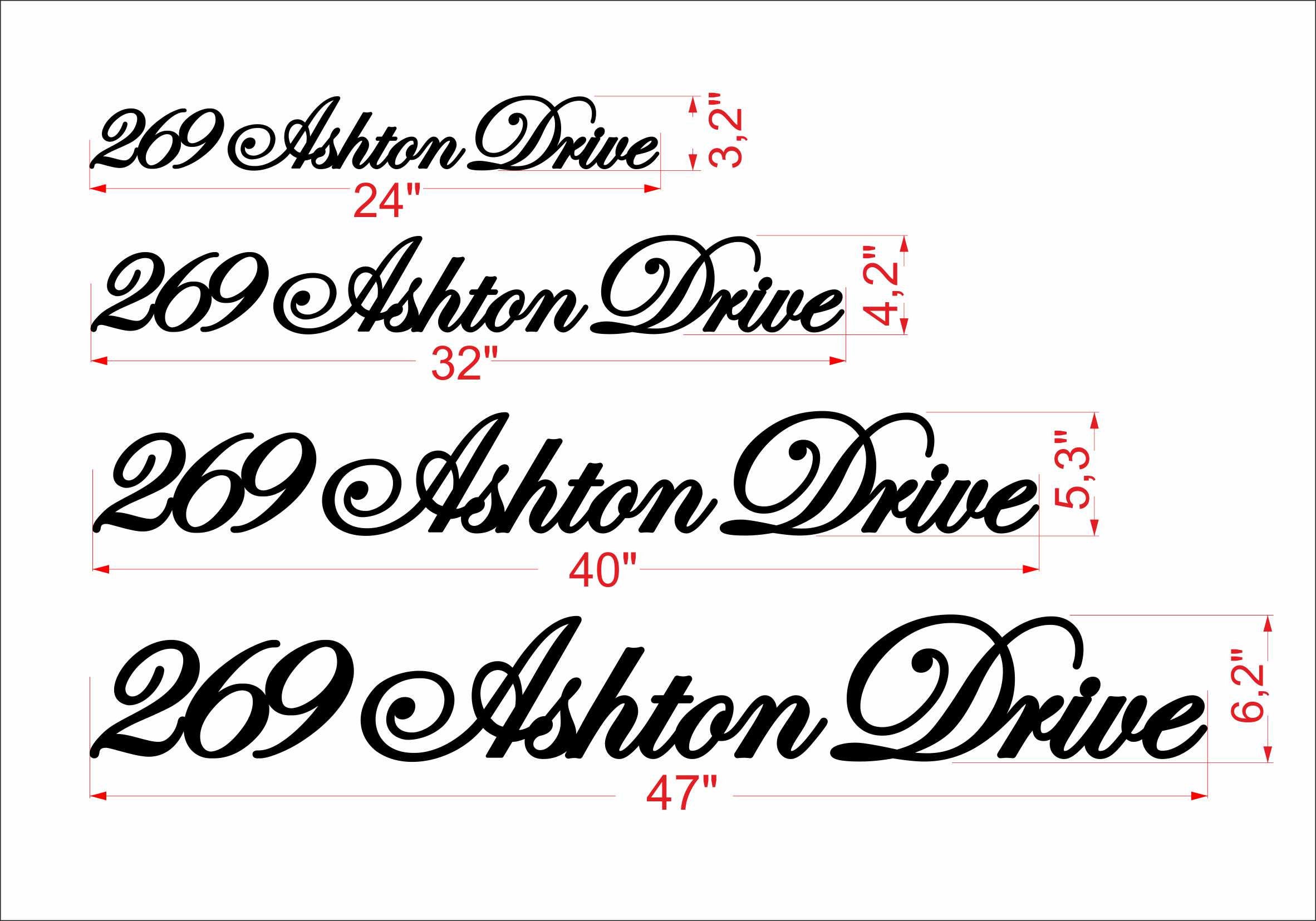 Script Address Sign Metal House Numbers Address Sign Script Etsy