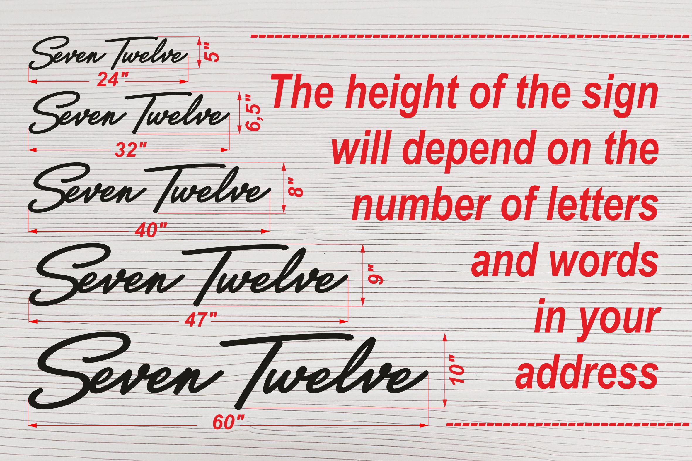 Script Address Sign ,script House Numbers, Custom House Numbers Sign ...