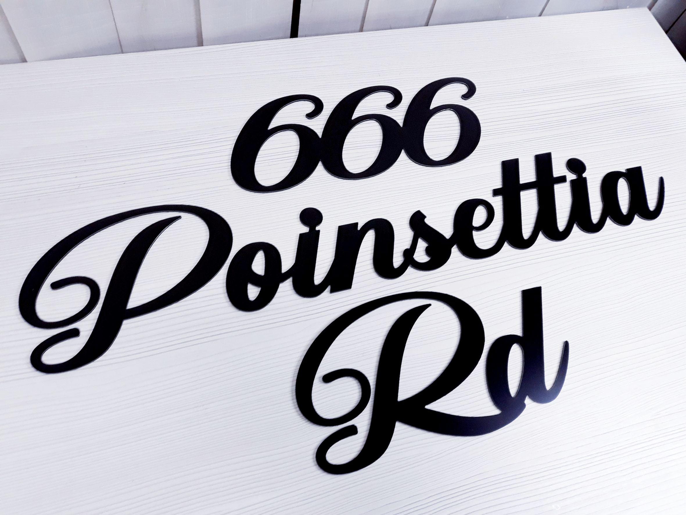 Script Huse Numbers Script Address Sign, Script House Numbers, Custom House Numbers Sign ...