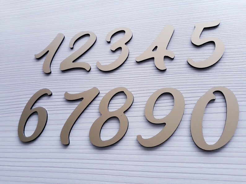 Metal House Numbers Script House Number Sign Metal Aluminum Etsy