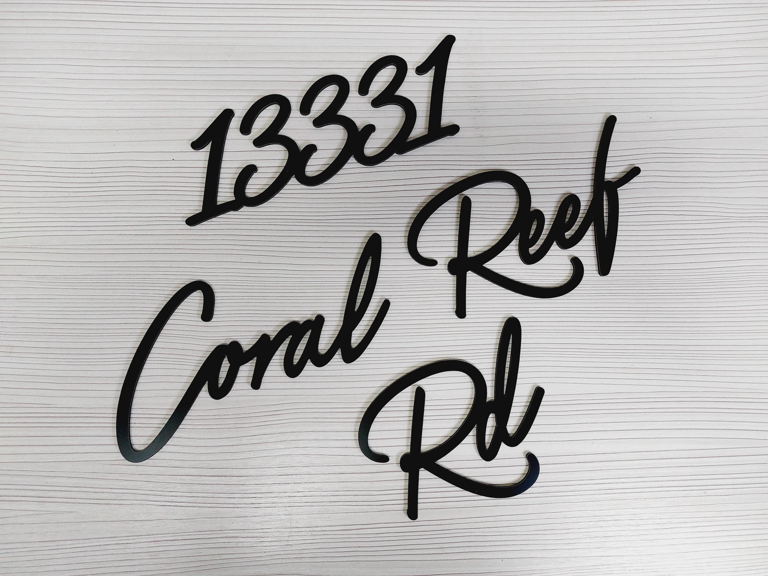 Script Address Sign Above the Garage Door, Script House Numbers, Custom ...