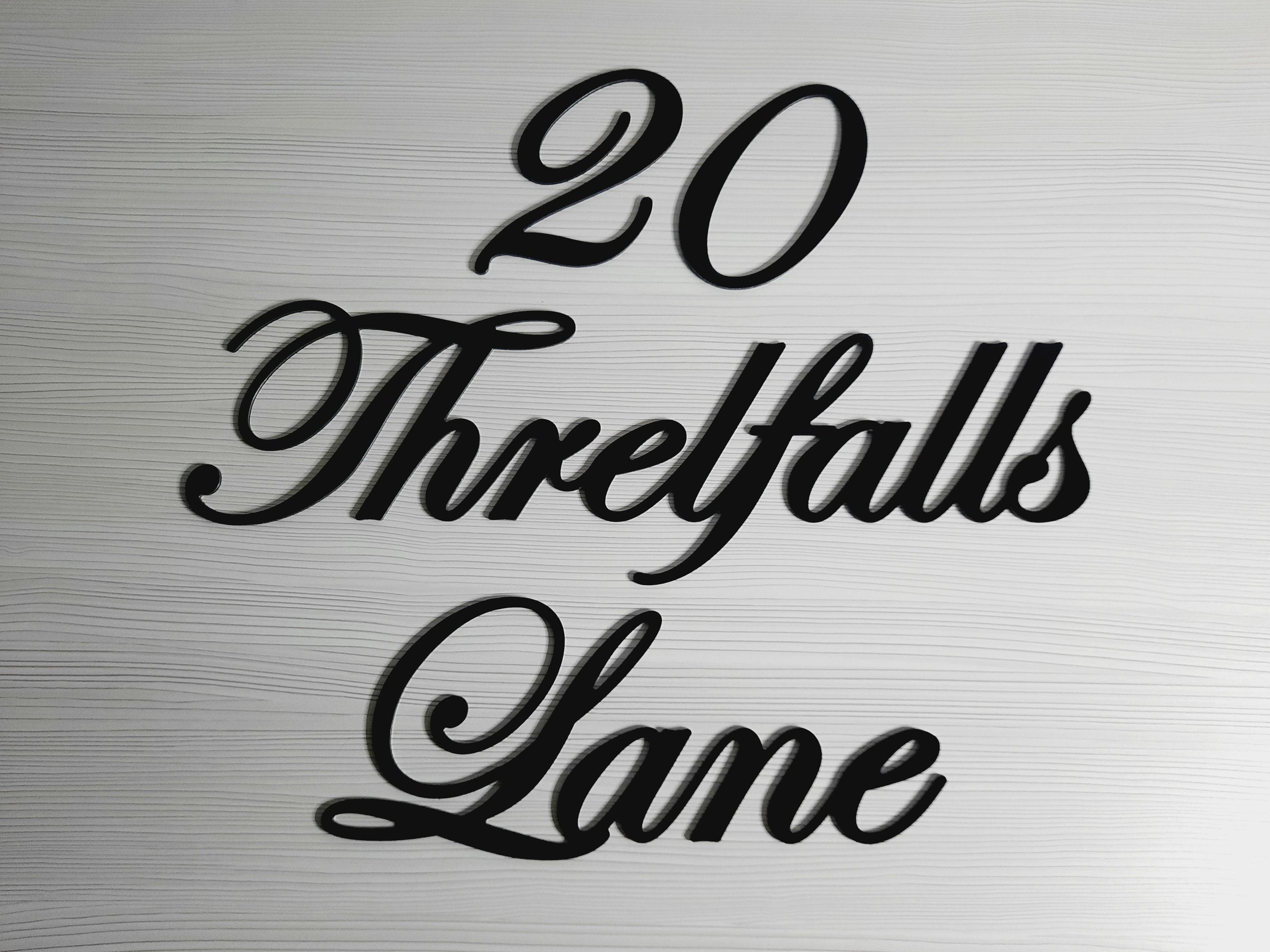 Script Address Sign MetalScript house numbersCustom house Etsy