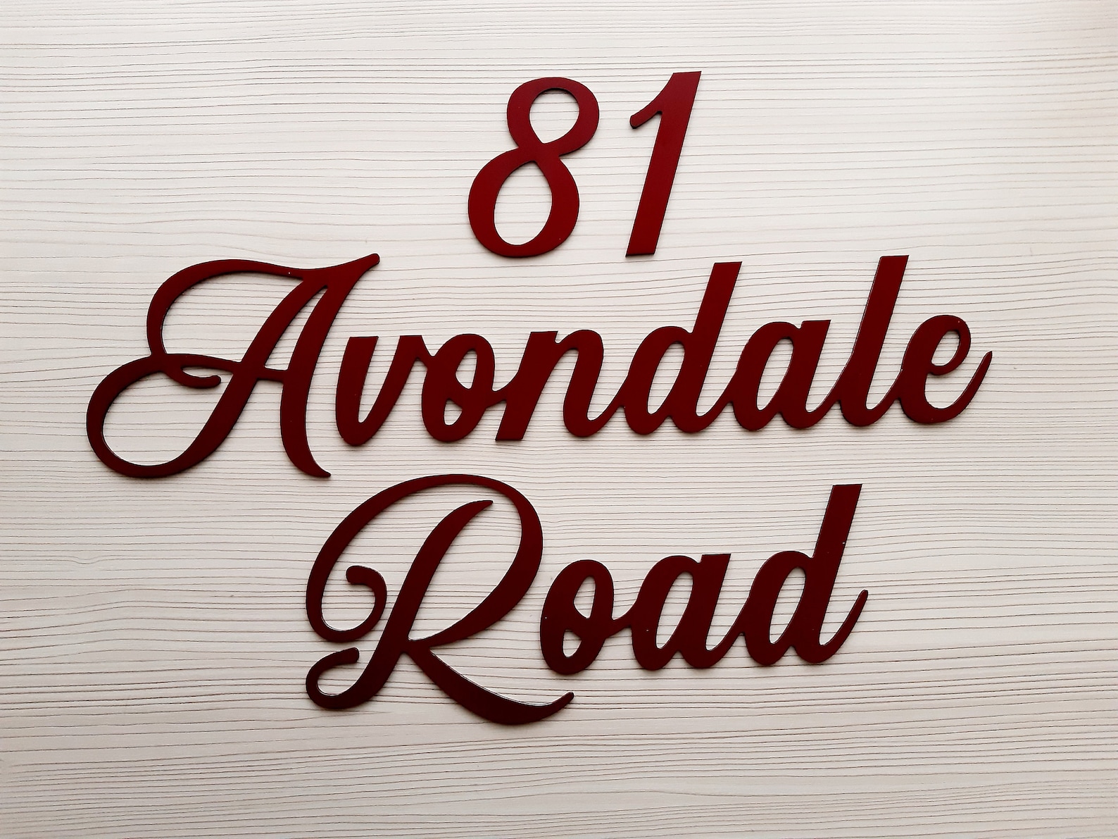 Script Address Numbers Ten Script Address Sign Metal,script House Numbers,custom House Numbers ...