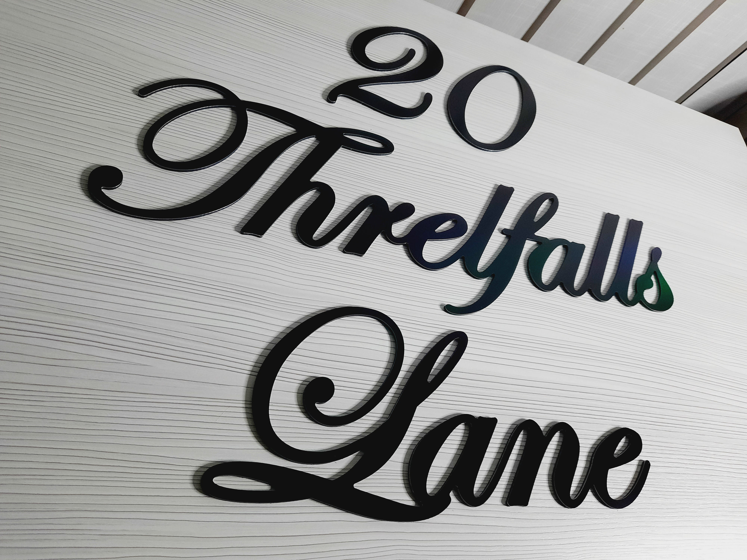 Script Address Sign MetalScript house numbersCustom house Etsy