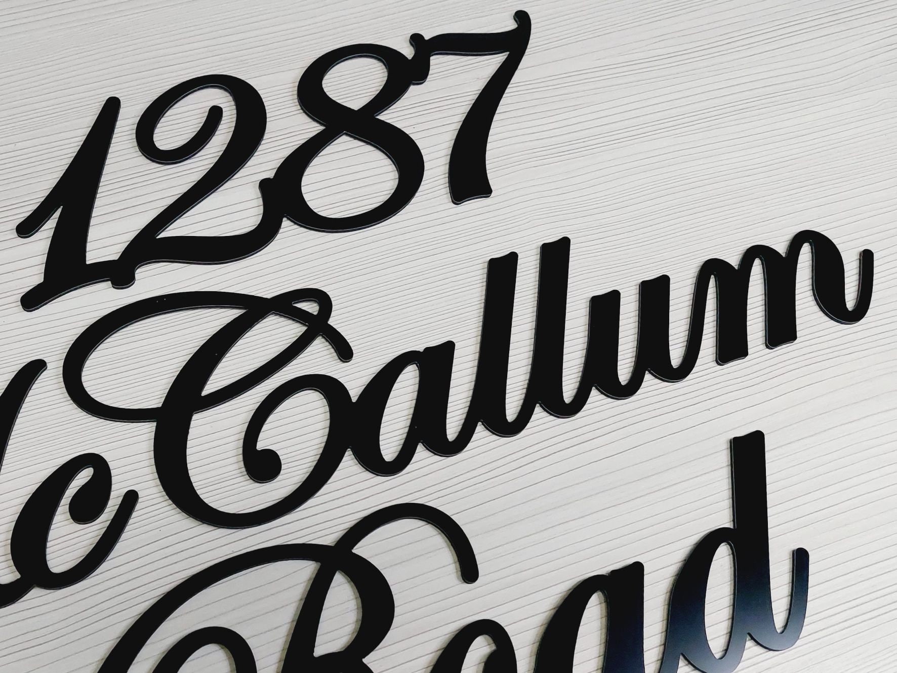 Personalized Script House Number Sign With Street Name, Custom Cursive ...