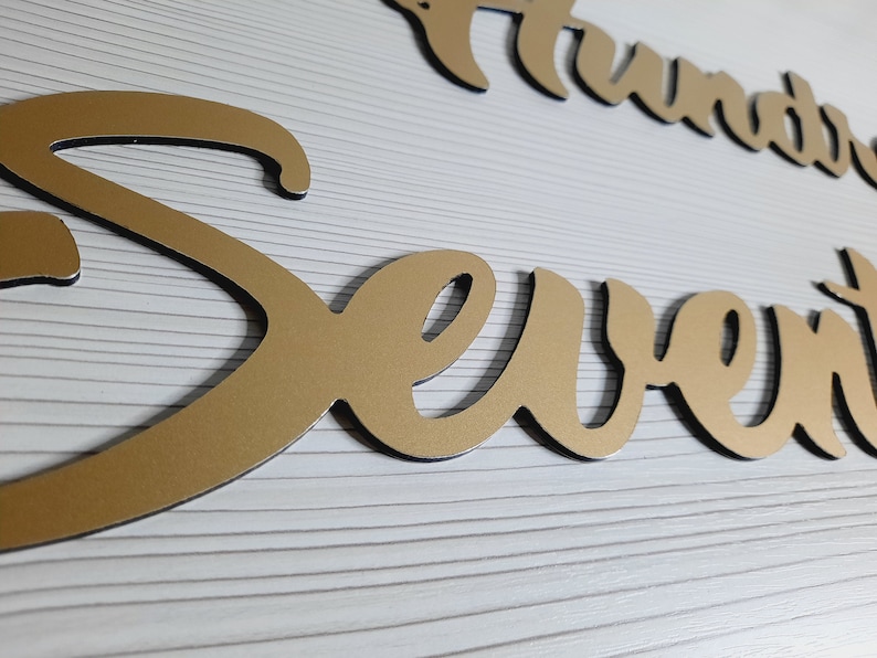 Address Script Sign Metal Custom House Numbers Sign Cursive Etsy