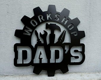 Workshop wall decor, dad's workshop sign, gift for husband, workshop plaque, custom workshop sign, fathers day gift, garage sign decor