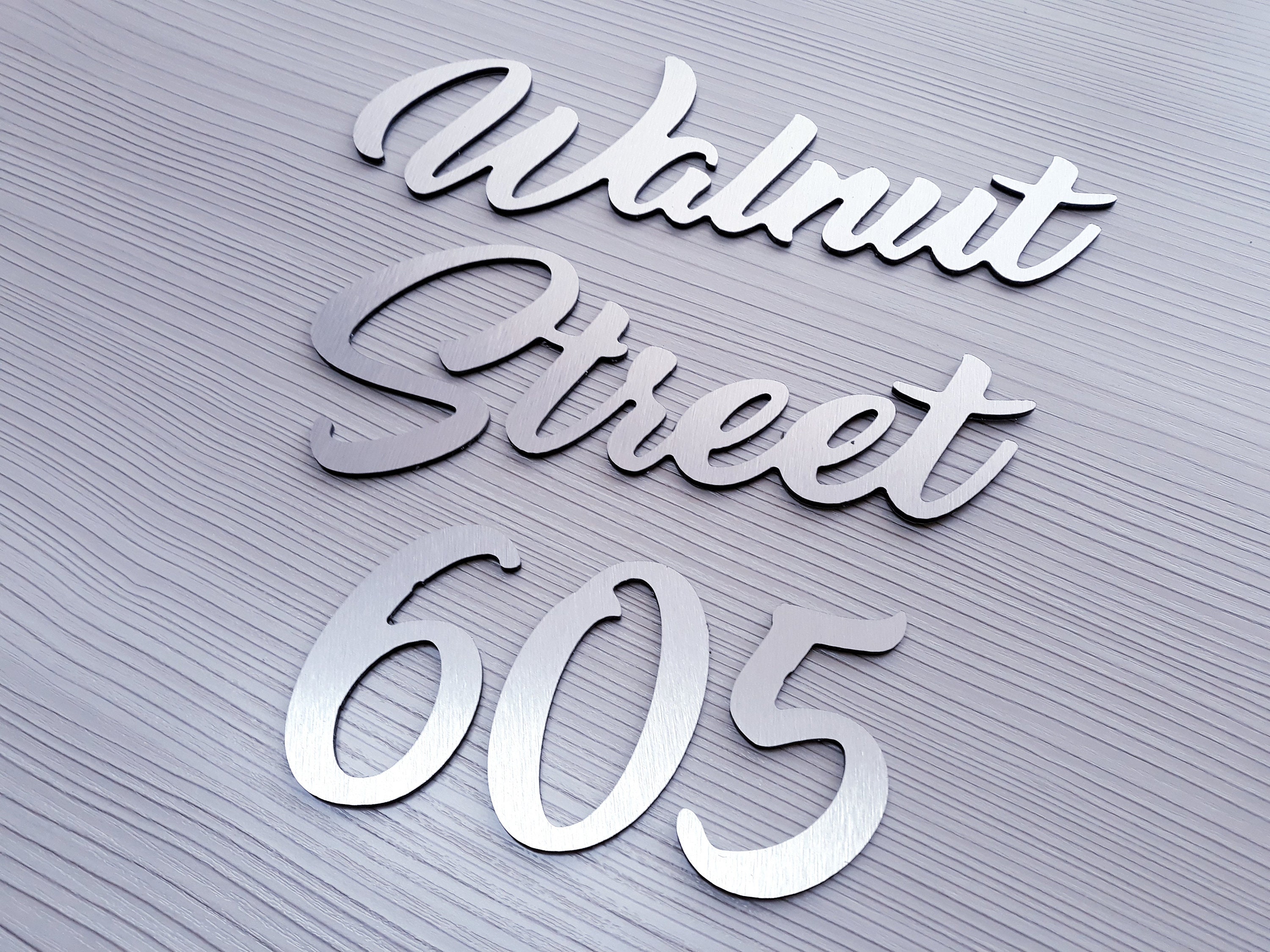 Script Address Sign Metal Custom House Numbers Sign Cursive Etsy