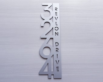 Outdoor Signs House numbers vertical, house number vertical gift mettal,house address plaque Metal,sign Personalized Address Plaque Custom