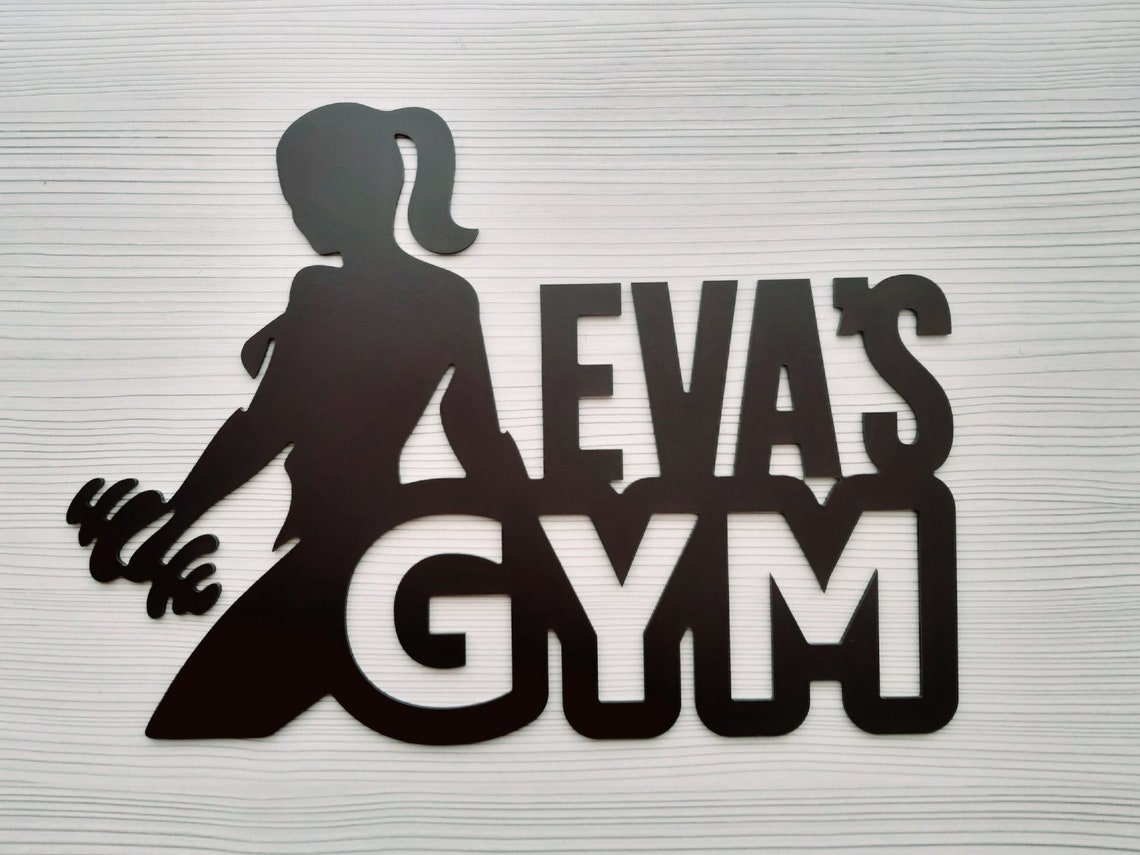 Custom Gym Sign Girl Woman personalized Home Gym Signcustom Etsy