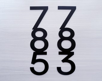 Modern Vertical House Number Sign, Aluminum Composite Address Plaque