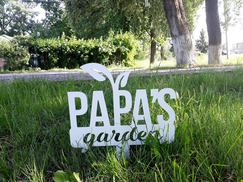 Papa's Garden Metal Sing Metal Dad's Garden Signs | Etsy