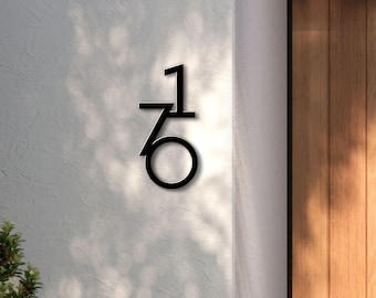 Hausnummer vertikal, Hausnummer vertikal, Geschenkmetall, Hausnummer vertikal, Metallschild, Adresseschild personalisiert