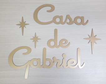 Mid century house numbers, Midcentury modern Address Sign Aluminum Composite ,starbursts Script house address , Custom Cursive address