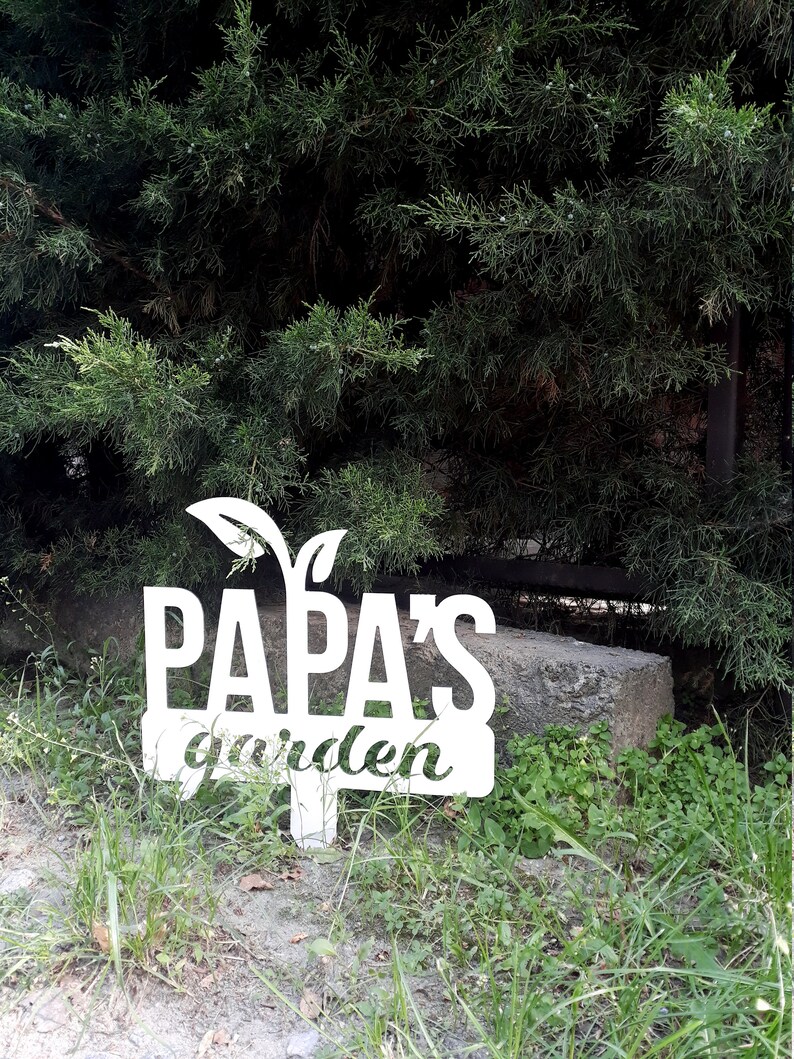 Papa's Garden Metal Sing Metal Dad's Garden Signs | Etsy