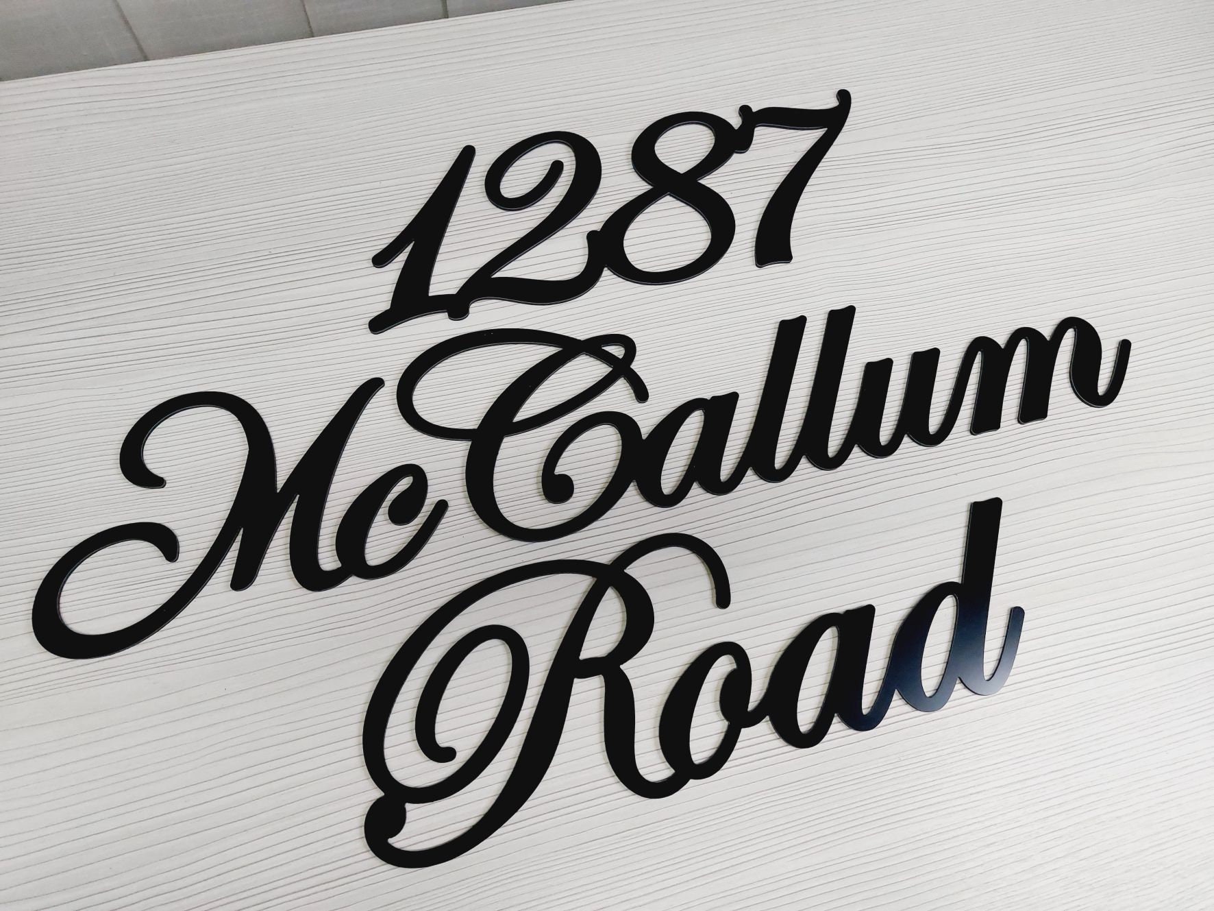 Cursive Address Numbers Personalized Script House Number Sign With Street Name, Custom Cursive ...