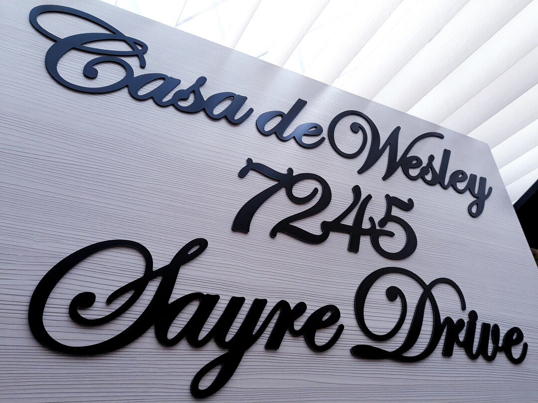 Script Address Signs, Script House Numbers, Custom House Numbers Sign