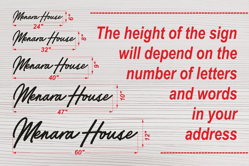 Script Address Sign ,script House Numbers, Custom House Numbers Sign ...