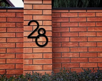 Vertical House Number Sign, Modern Address Plaque, Personalized Outdoor House Sign, Weatherproof Home Numbers