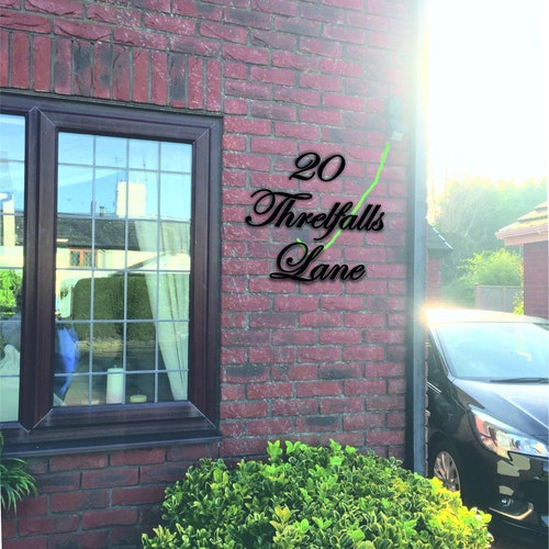 Script Address Sign script House Numbers Custom House Etsy