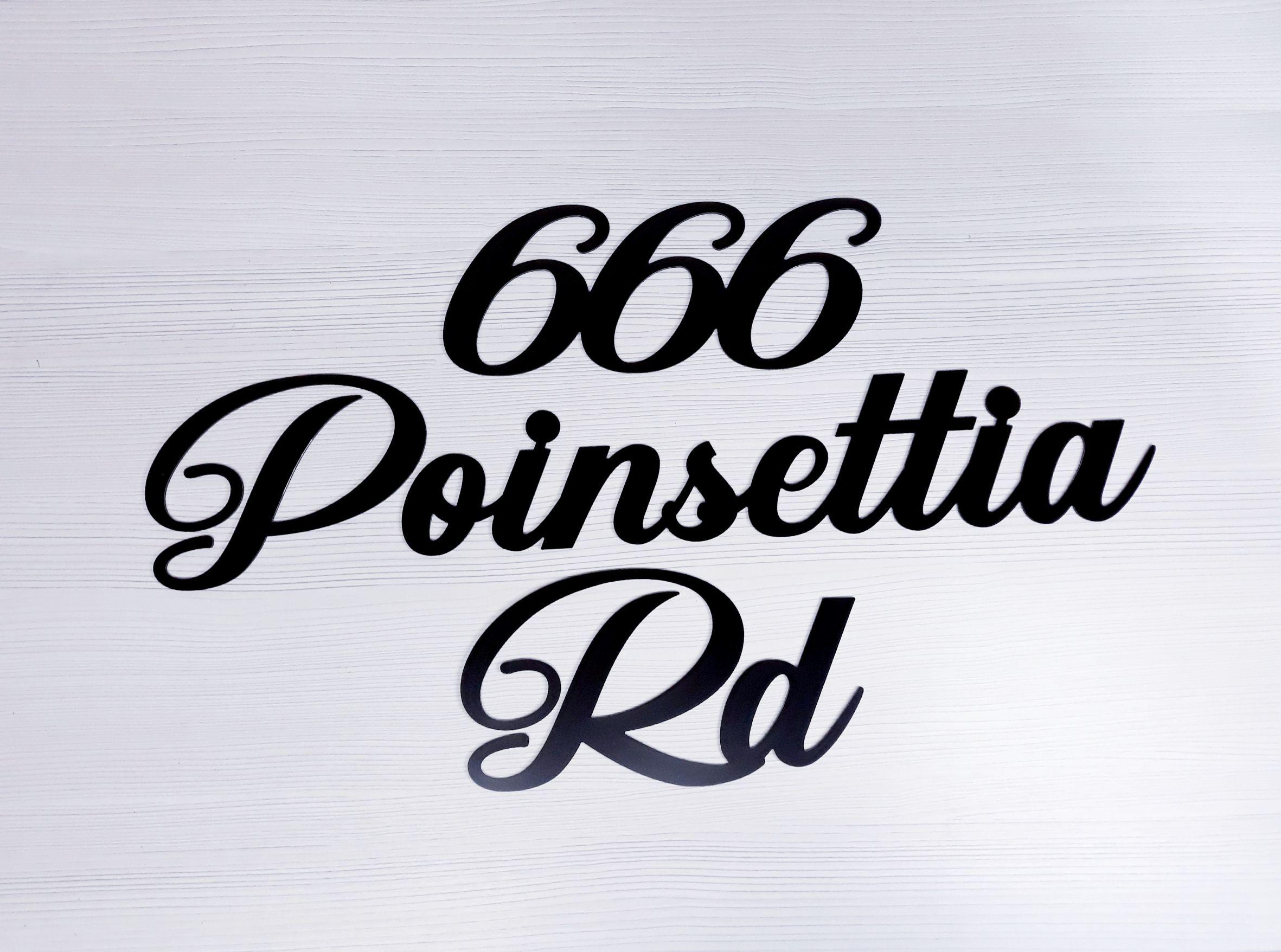 Script Address Sign, Script House Numbers, Custom House Numbers Sign ...