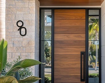 Modern Vertical House Number Sign, Aluminum Composite, Personalized Address Plaque