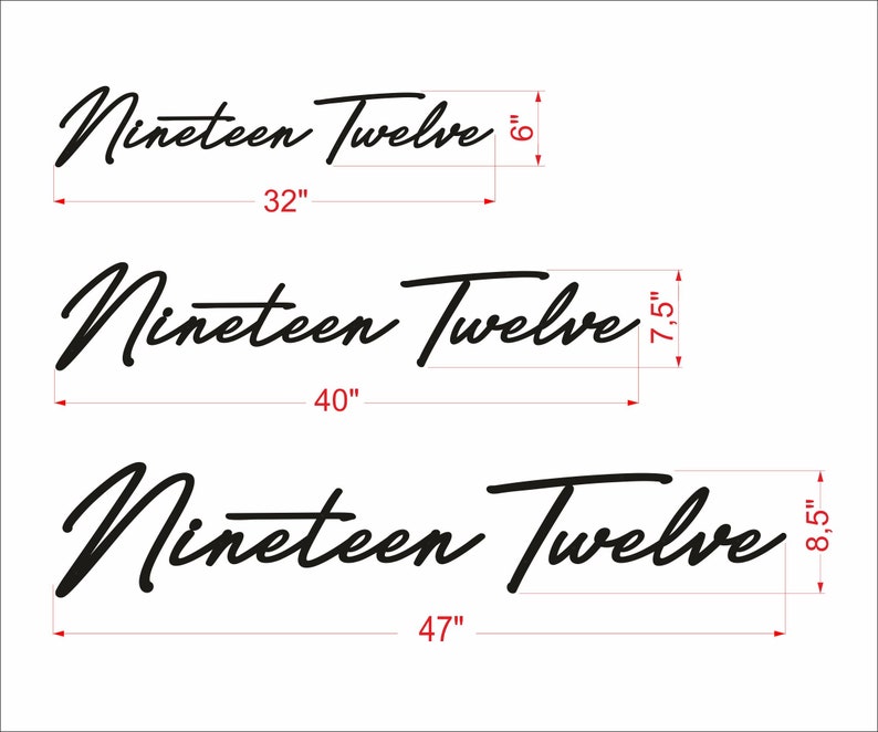 Cursive Address Numbers Aluminum Address Script, Address Sign ,script House Numbers, Custom ...