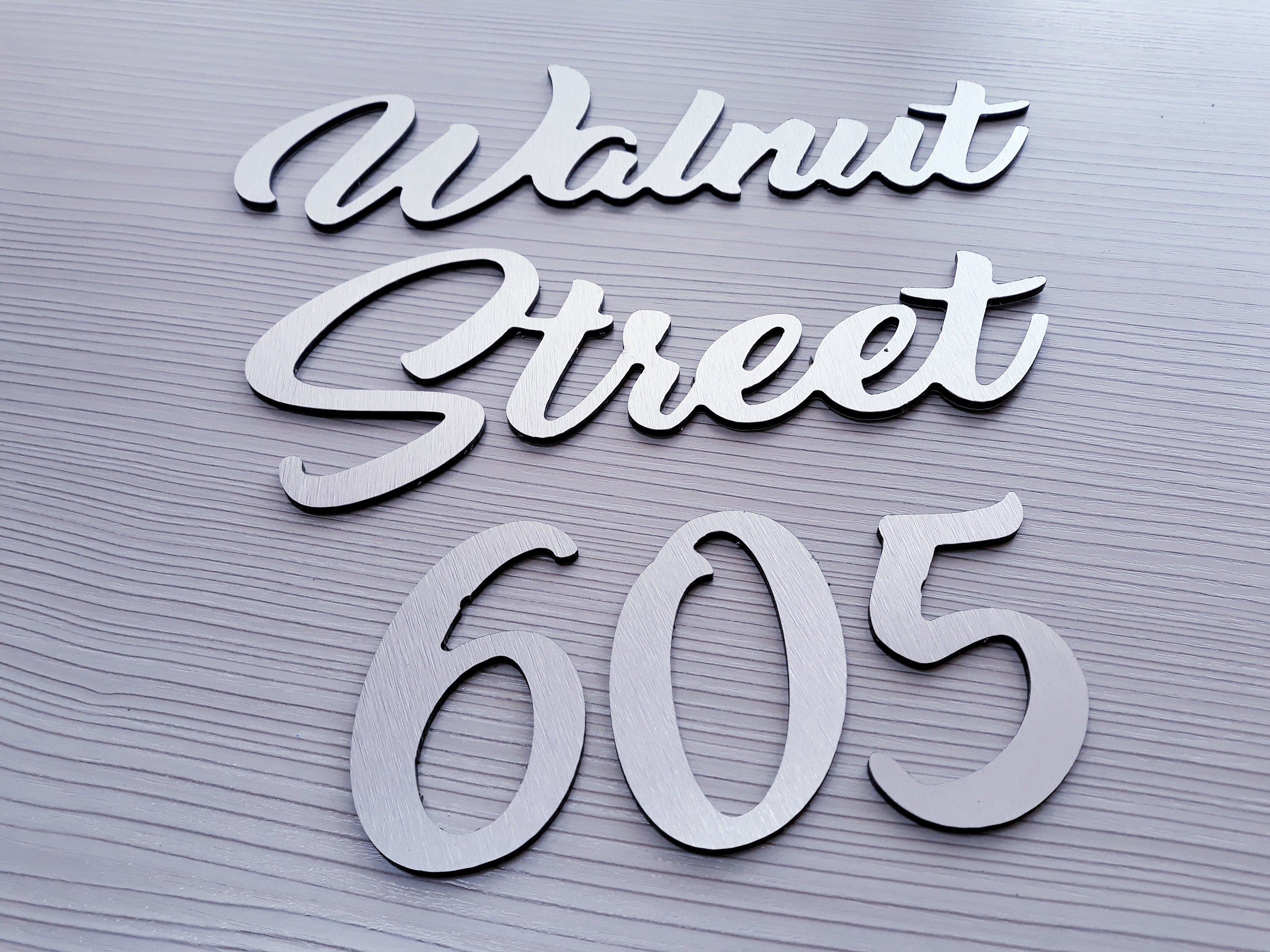 Script Address Sign Metal Custom house numbers sign Cursive Etsy