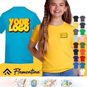 Custom Tshirt | Personalised T Shirt | Custom Logo, Text or Photo Print | Gildan Softstyle Kids Boys Girls Tee | Make Your Own Shirt Top