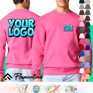 Personalised Gildan Mens Sweatshirt | Custom Photo, Logo or Text Print | Gildan Softstyle Midweight Fleece Jumper Top | Workwear, Work, Gift