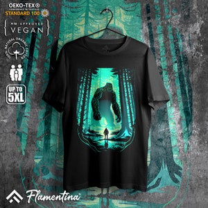 Big Foot T-Shirt Horror Forest Monster Sasquatch Mystery Legend E174 | Mens, Womens and Kids sizes; Acid Washed, Tie Dye, Batik image 6