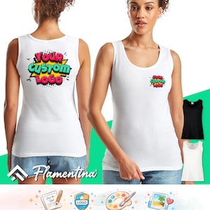 Personalised Womens Vest | Custom Photo, Logo or Text Print Top | Fruit of the Loom Valueweight Tank Top | Workwear, Work, Gift