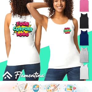 Personalised Womens Soft Cotton Tank Top | Custom Photo, Logo or Text Print Top | Gildan Softstyle Vest Shirt | Workwear, Work, Gifts