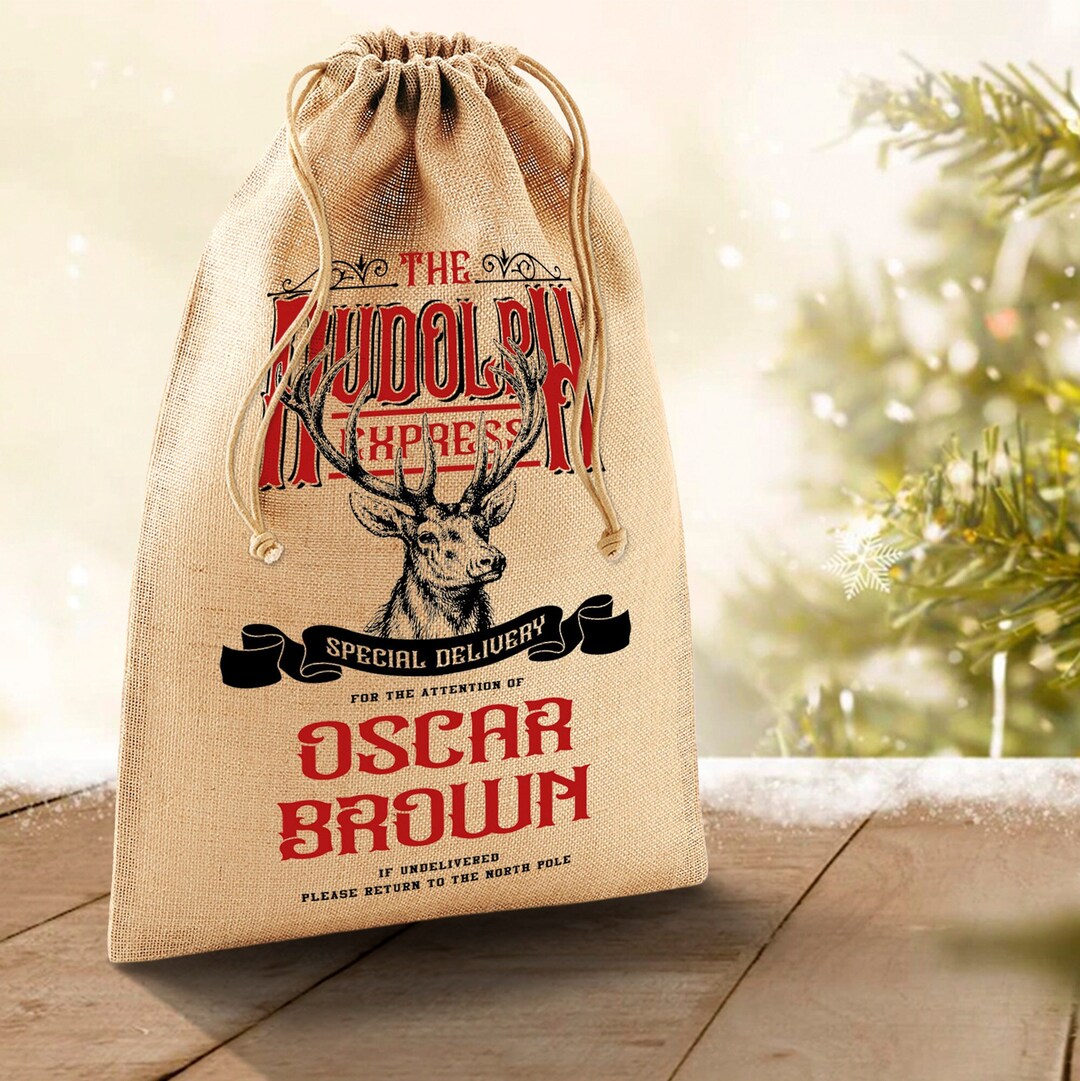 Personalised Luxury Christmas Sack With Rope Santa Stocking Filler Bag — free download