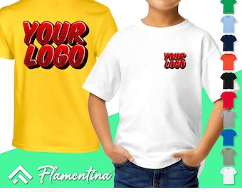 Personalised Gildan Softstyle Kids T-Shirt | Custom Photo, Logo or Text Print Top | Gildan Midweight Boys Girls Tee Shirt | School Sports PE
