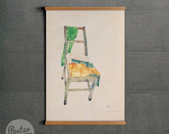 EGON SCHIELE AUSTRIAN NOUVEAU KNEELING GIRL RESTING ON BOTH ELBO GALLERY WRAP