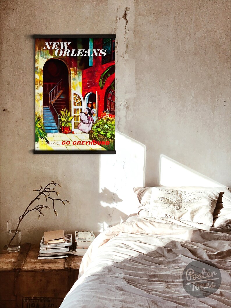 New Orleans Travel Canvas Poster With Frames Vintage Wall Etsy