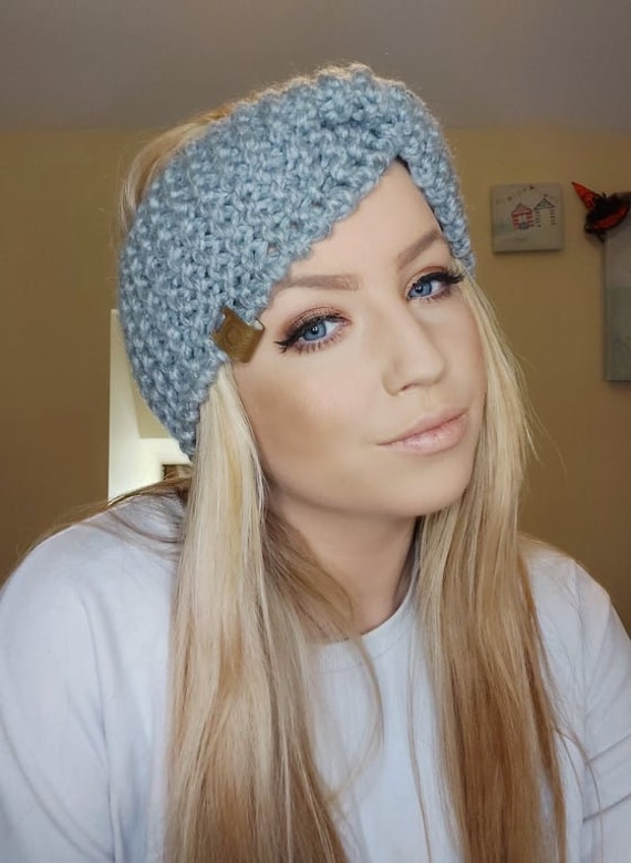 Irish Handmade Knitted Headband || Grey Chunky Knit  display picture 1