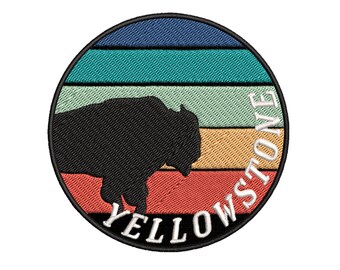 Sew-On Applique Yellowstone National Park Wyoming Embroidered 3.5/" Patch Iron