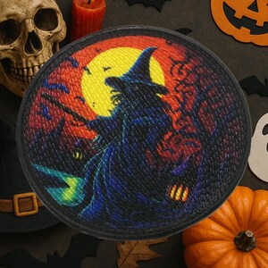 Witch Patch/Iron-On Patch/Spooky Halloween Gift/Sew-On Applique for Costume Trick-or-Treat Bag Clothing Vest/Jacket, Backpack
