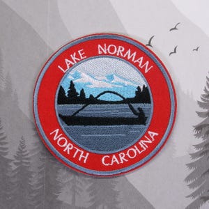 Iron On Lake Norman Patch/Souvenir Applique for Jacket & Clothing/Backpack/North Carolina Patch/Lake Life Gift/Boating Badge/Outdoor Travel