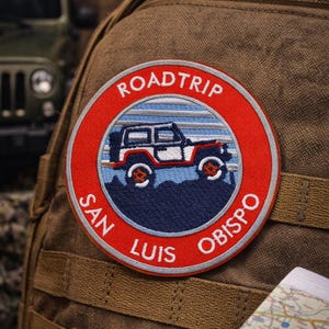 Parche de San Luis Obispo / Parche termoadhesivo / Recuerdo de viaje por carretera / Aventura todoterreno 4x4 / Aplique bordado para coser en ropa, chaquetas, sombreros y mochilas