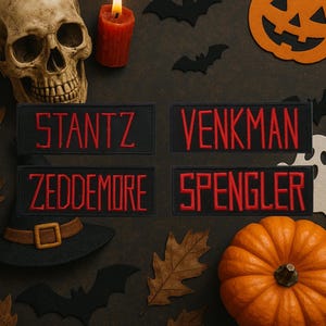 Ghostbusters Name Tag Patch Embroidered Iron-On Applique Badge Emblem, No Ghost Movie Logo, Halloween Costume Jumpsuit, Paranormal Comedy