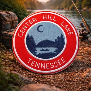 Center Hill Lake Tennessee Patch/Iron-On Patch/Fishing Souvenir Gift/Embroidered Sew-On Applique for Clothing Vest/Jacket Hats Backpack