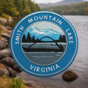 Smith Mountain Lake Virginia Patch/Iron-On Patch/Souvenir Gift/Lake Life/Boating/Nature/Embroidered Sew-On Applique for Jacket, Clothes, Bag