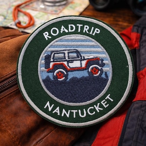Nantucket Road Trip Patch/Iron-On Patch/Offroad 4x4 Adventure/Embroidered Sew-On Applique for Clothing Vest/Jacket Hats Gear Backpack