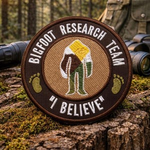 Bigfoot Research Team Patch/Iron-On Patch/Sasquatch Cryptid/Paranormal Gift/Embroidered Sew-On Applique for Vest/Jacket Backpacks Hats Gear