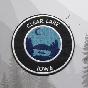 Iron On Clear Lake Patch/Souvenir Applique for Jacket & Clothing/Backpack/Iowa Patch/Lake Life Gift/Boating Badge/Outdoor Travel/Fishing